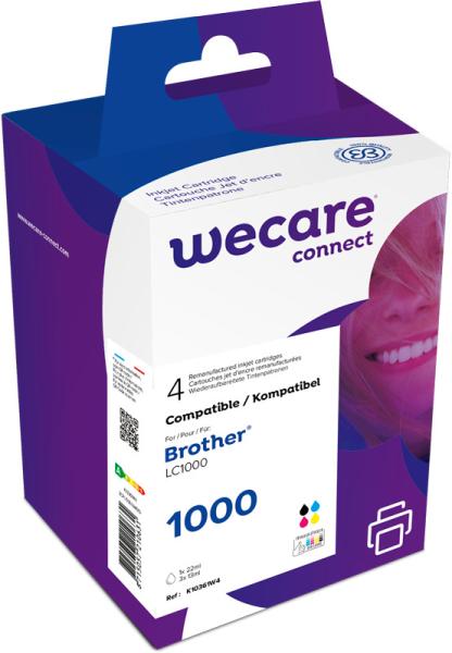 Wecare multipack rebuilt cmybk lc1000val z.brother dcp-130 1x22/3x13ml - Wecare-lc1000val-8715057210631