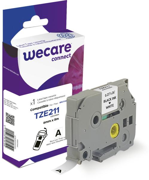 Wecare band, laminiert schwarz/weiss tze-211we ersetzt ptouch tze-211 6mm - Wecare-tze-211we-3112539818104