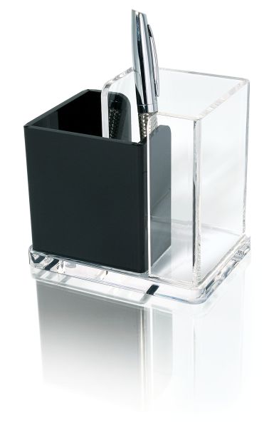 Wedo stifteköcher exklusiv 606001 12x8.5x10cm acryl schw./tran. - Wedo-606001-4003801796451