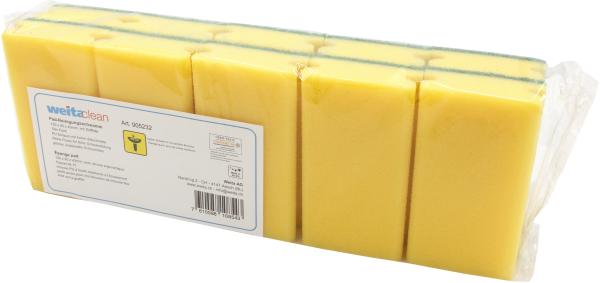 Weitaclean padschwamm 152x85x43mm 5028029 gelb, kratzend 10 stück - Weitaclean-5028029-7610588108543