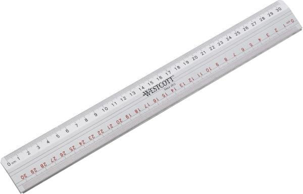 Westcott schneidelineal 30cm e-10112 00 alu - Westcott-e-10112-00-4027521101128