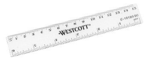 Westcott kunststofflineal 15cm e-1018000 cm/inch skala - Westcott-e-1018000-4027521514041