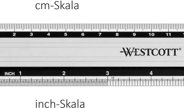 Westcott aluminium lineal e-1019000 cm/inch skala - Westcott-e-1019000-4027521513600-02.jpg