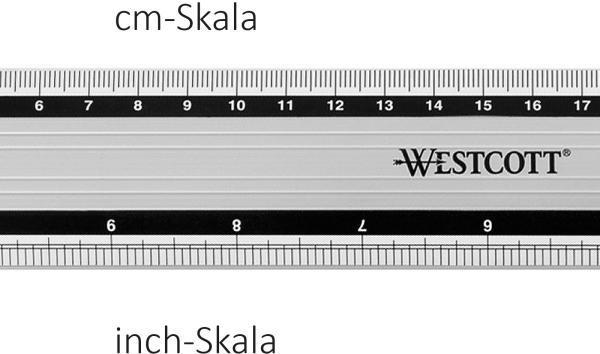 Westcott aluminium lineal 30cm e-1019100 cm/inch scala - Westcott-e-1019100-4027521513617-02.jpg