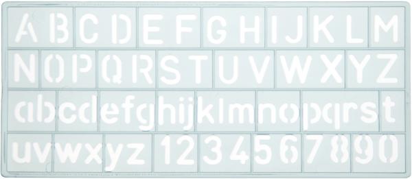 Westcott zeichenschablone 10mm e-10610 00 a-z, 0-9 transparent - Westcott-e-10610-00-4027521515932