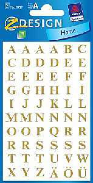Z-design letters gold 3727 7.5mm, times bold 120 st. - Z-design-3727-4004182037270