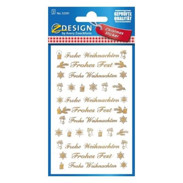 Z-design folie transp./gold 76x120mm 52391 frohe weihnachten 2 stück - Z-design-52391-4004182523919-02.jpg