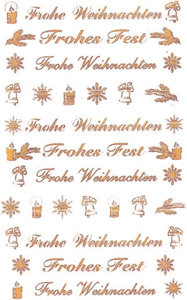 Z-design folie transp./gold 76x120mm 52391 frohe weihnachten 2 stück - Z-design-52391-4004182523919