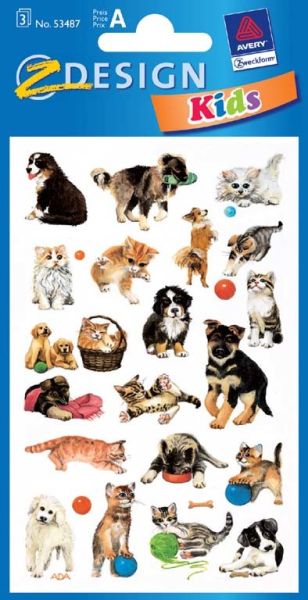Z-design sticker kids 53487 hunde/katzen 3 stück - Z-design-53487-4004182534878
