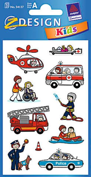 Z-design sticker kids 54137 rettung 3 stück - Z-design-54137-4004182541371