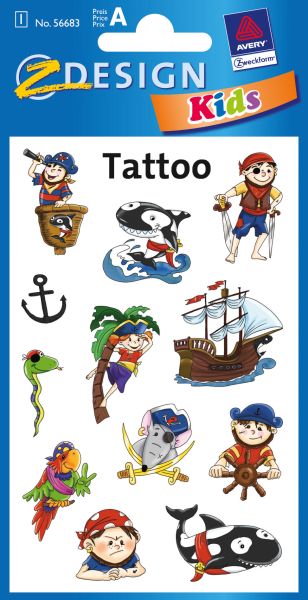 Z-design sticker tattoo 56683 piraten - Z-design-56683-4004182566831