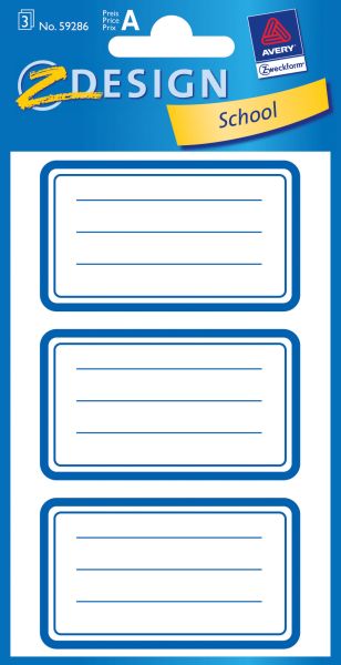 Z-design sticker school 59286 namen-etiketten 2 stück - Z-design-59286-4004182592861