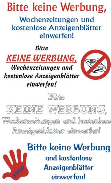 Z-design sticker home 59508 keine werbung 1 stück - Z-design-59508-4004182595084