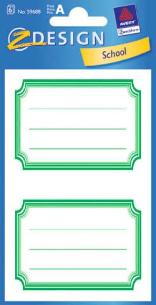 Z-design sticker school 59688 namen-etiketten 6 stück - Z-design-59688-4004182596883