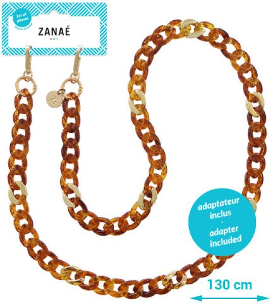 ZanaÉ phone necklace burning sun 18327 milky way brown / gold - Zanae-18327-3663838183276