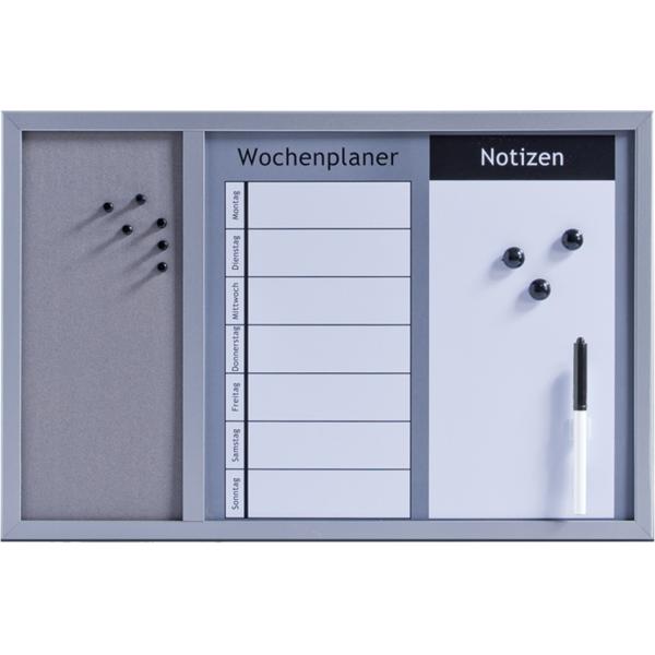 Zeller kombitafel 3in1 60x40 cm 11553 grau - Zeller-11553-4003368115535