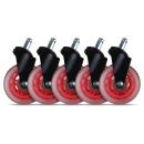 L33T Rubber wheels red, 5-pack 160530 for L33T chairs