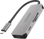 SITECOM USB-C 3 in 1 Card Reader CN-406 SD, microSD, USB-C silver