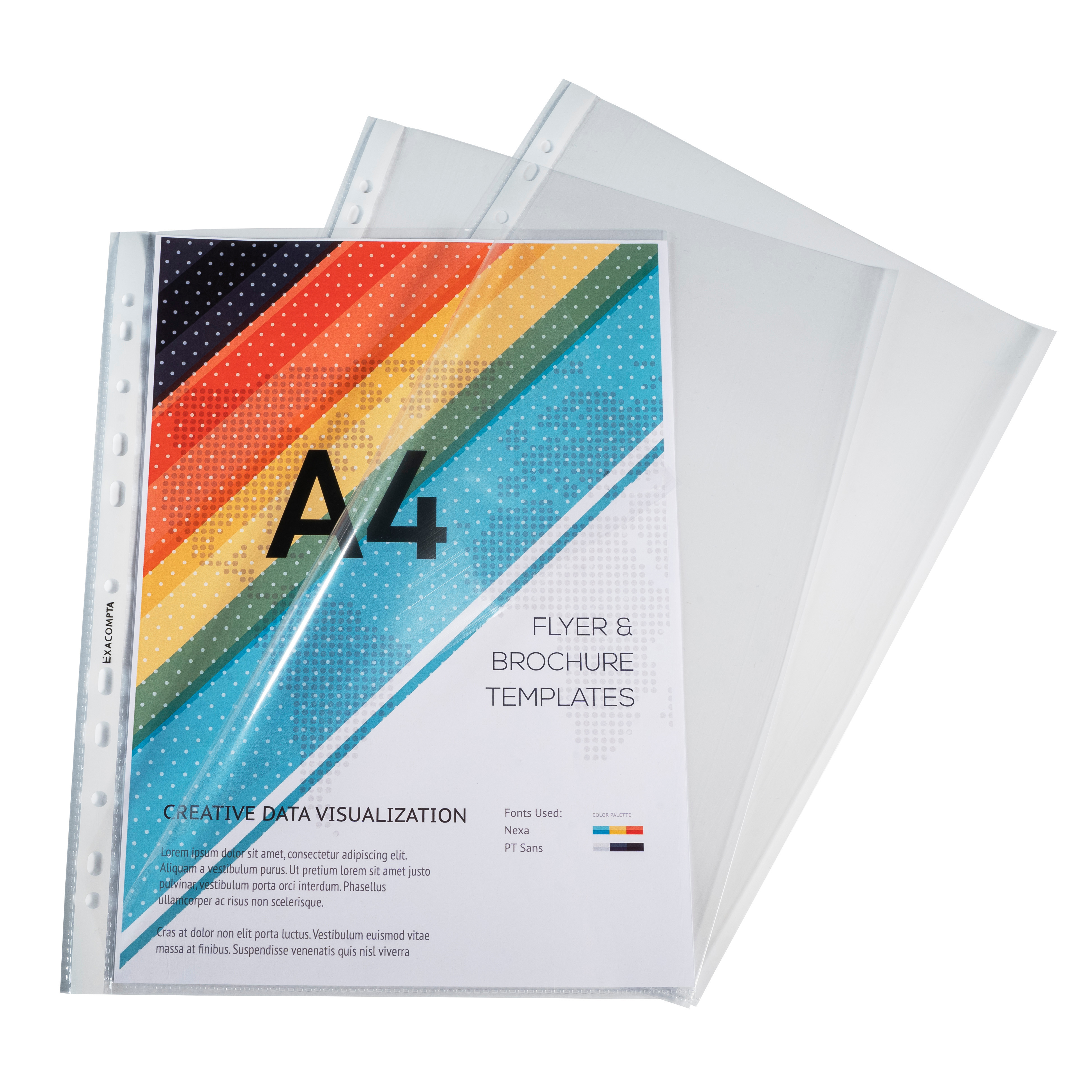 EXACOMPTA Zeigetaschen PP 60my A4 5800E transparent genarbt 100 Stück