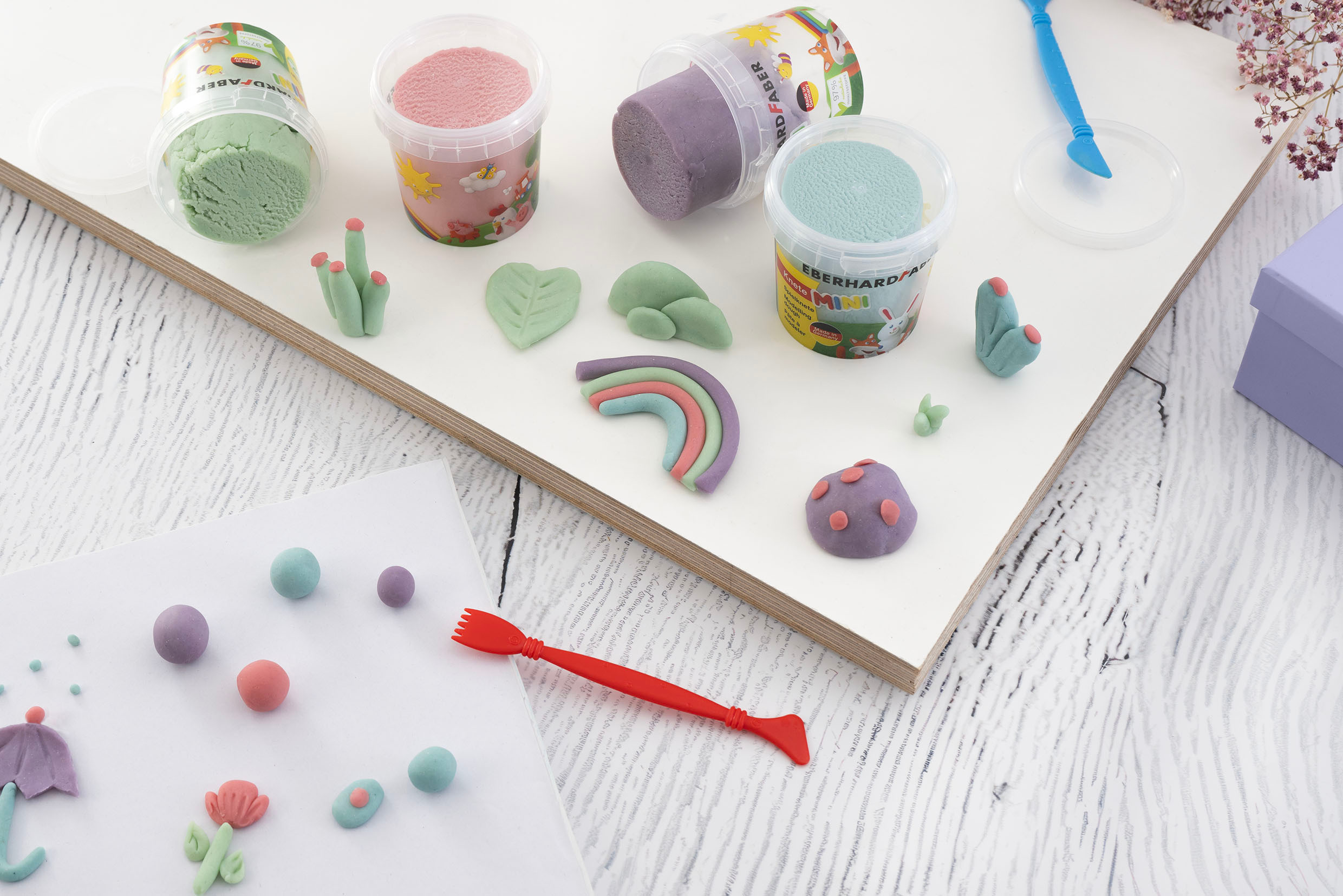 EBERHARD FABER Spielknete Set 572505 Pastell 4 Stück