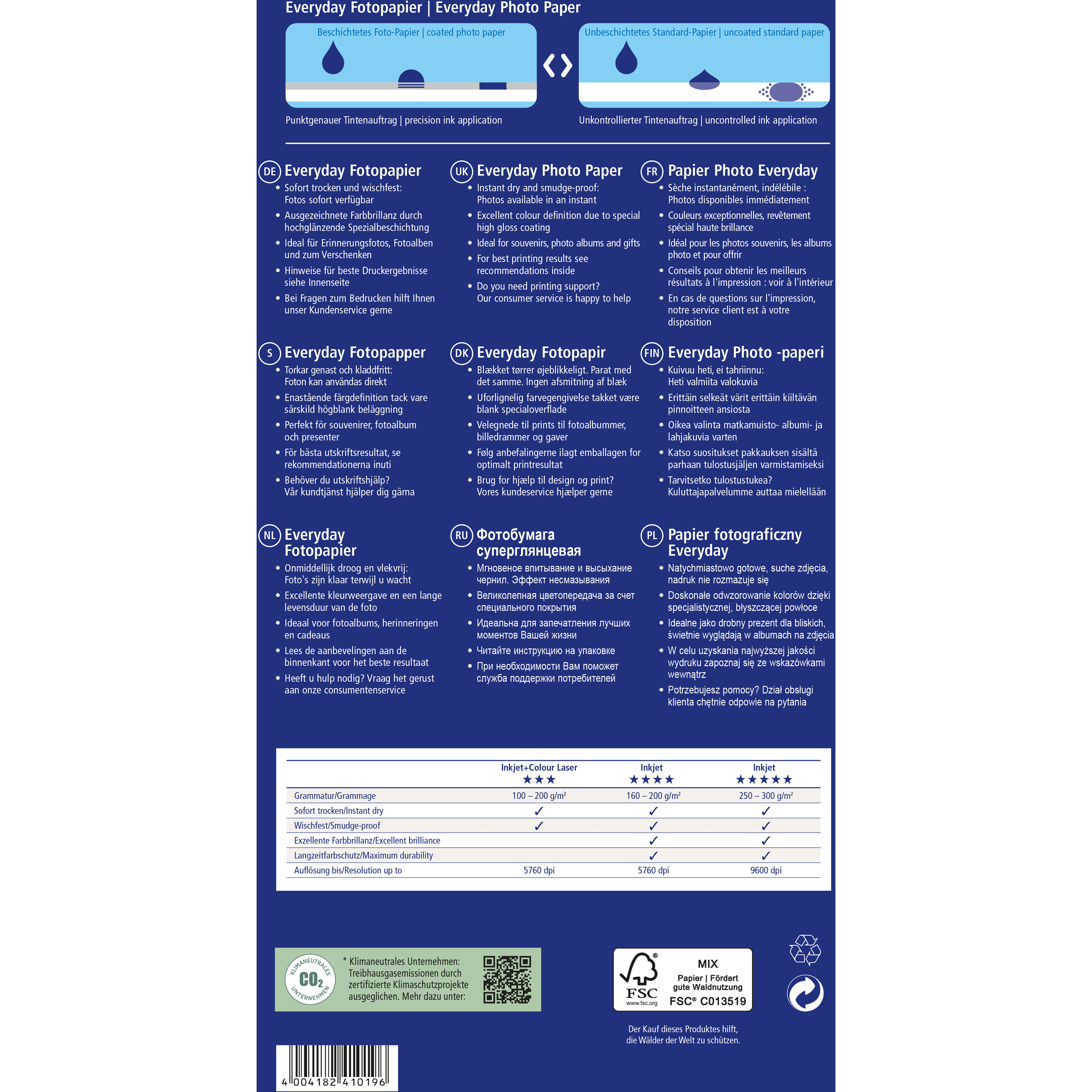 AVERY ZWECKFORM InkJet Fotopapier A4 2572-50 200g,glossy, weiss 50 Blatt