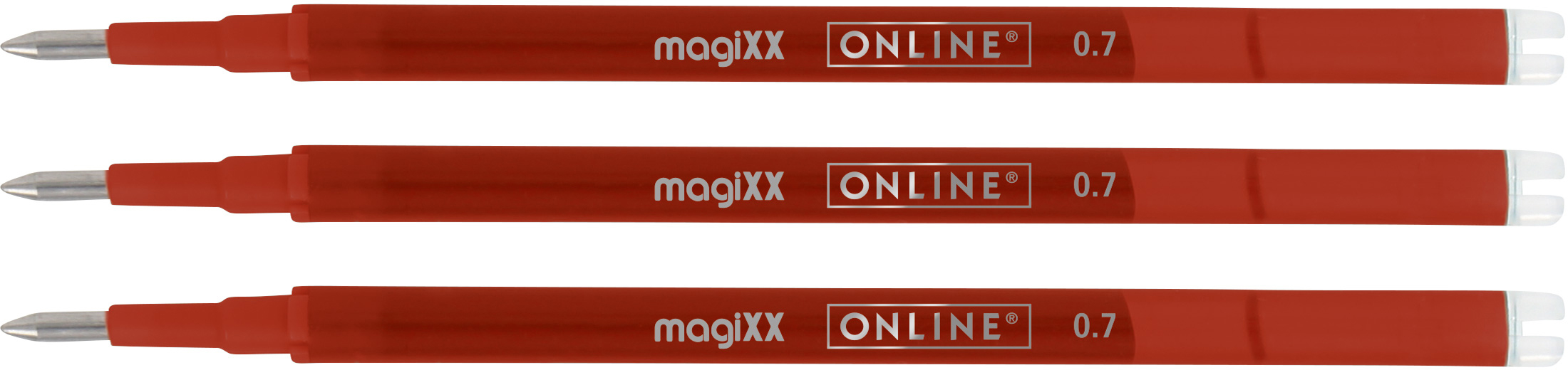 ONLINE Gel-Mine MagiXX 0.7mm 40162/3 rot, Tag-Bag 3 Stück