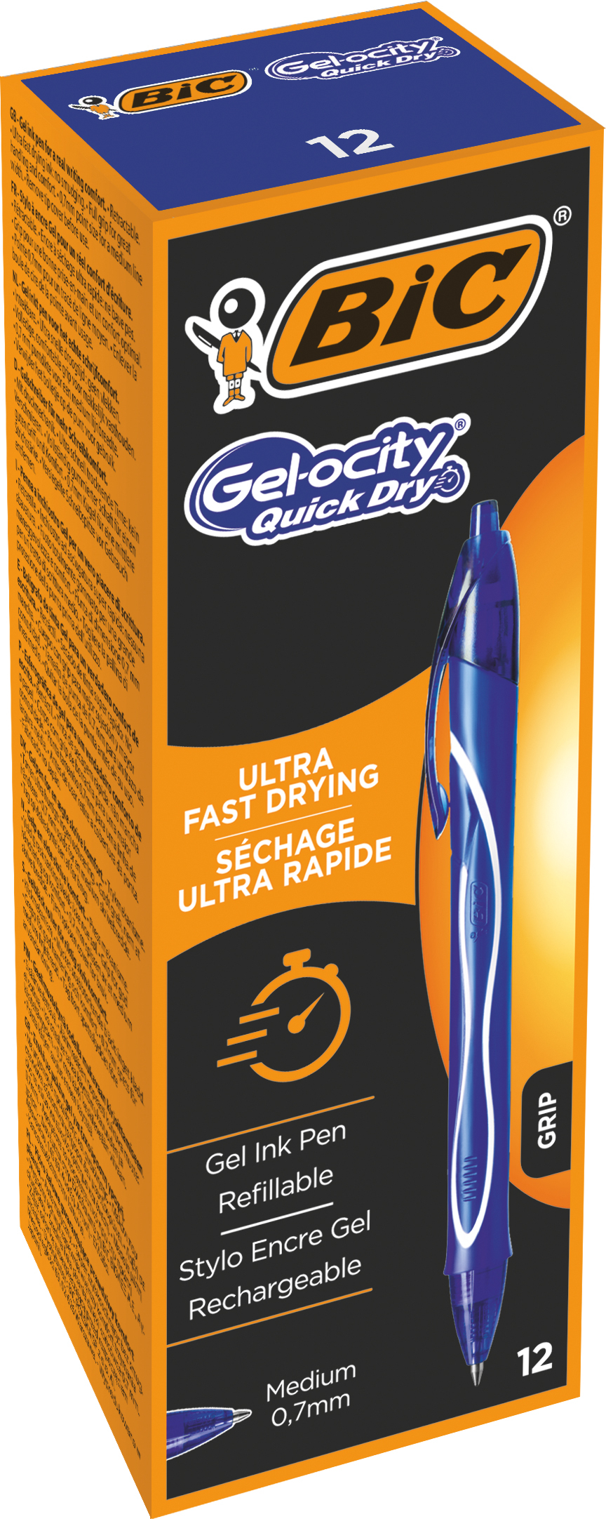 BIC Gel-ocity Quick Dry 0.7mm 950442 blau, 12 Stück