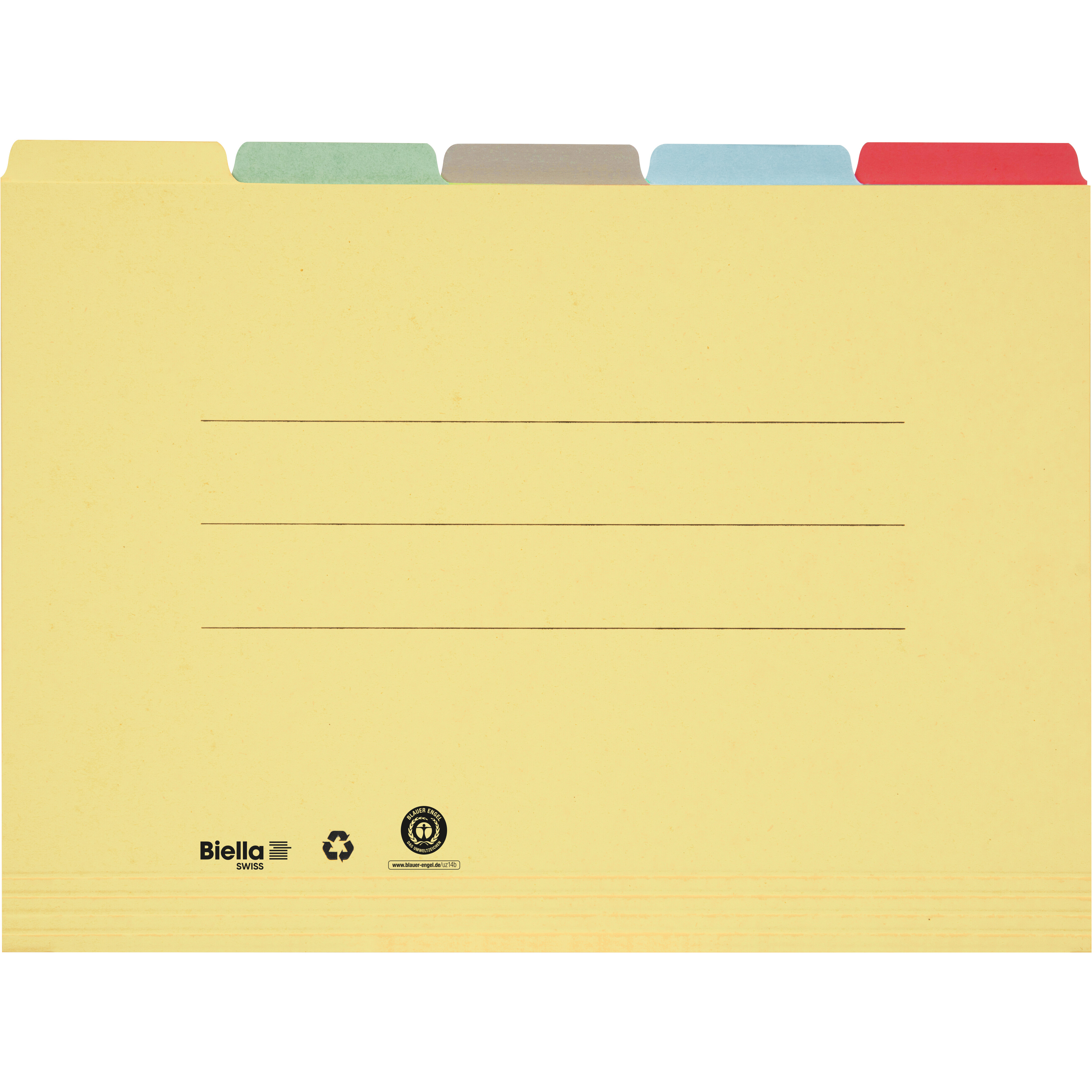 BIELLA Registermappe A4 32543200U farbig assort., 190 Bl. 5 Stk.