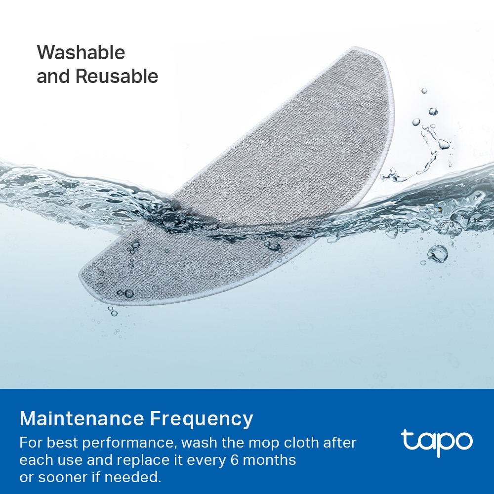 TP-LINK Washable Mop Cloth for Tapo RVA301 RV30 Plus, RV30, RV10 Plus