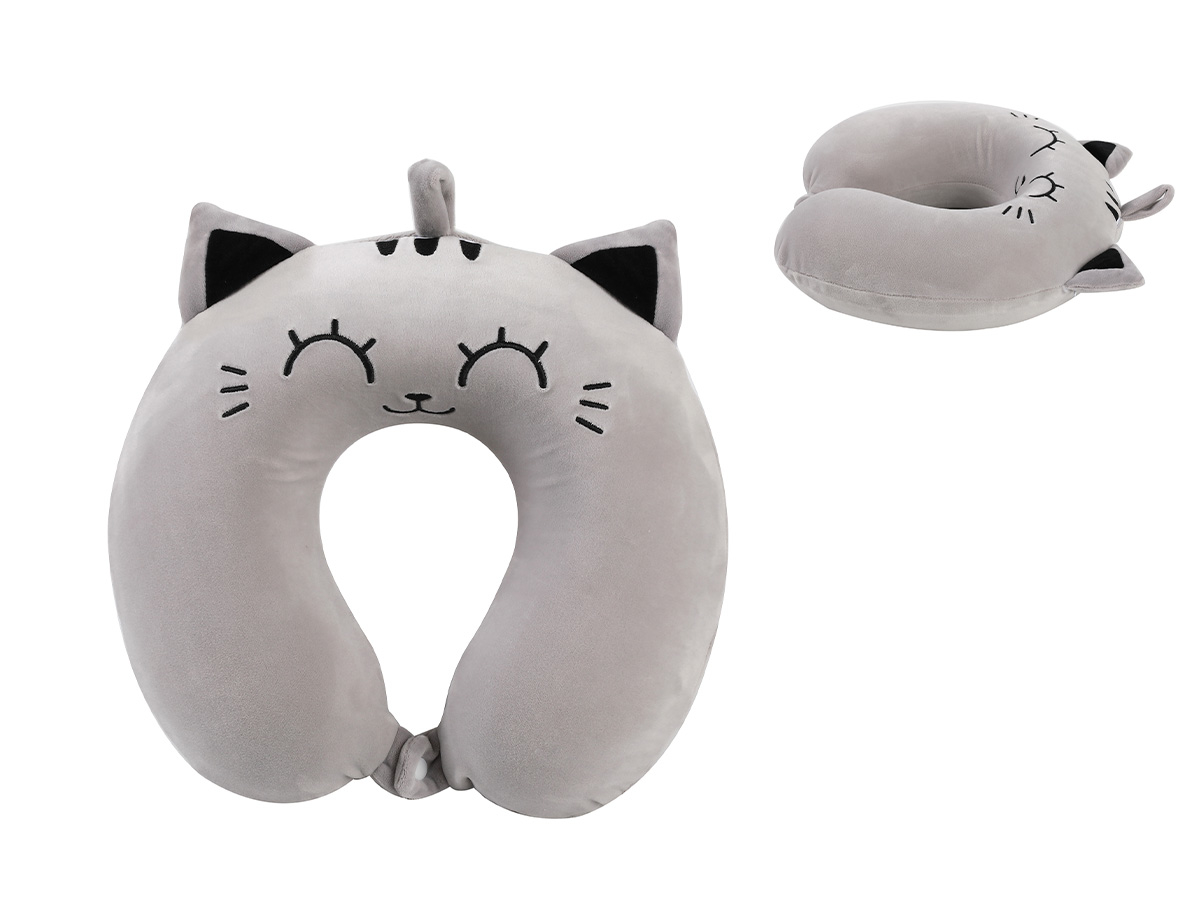 I-TOTAL Reisekissen 30x30x10cm XL2184C Cat grey
