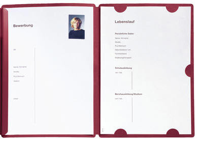 PAGNA Bewerbungsmappe Select 22016-01 rot 3-teilig 3 Stück