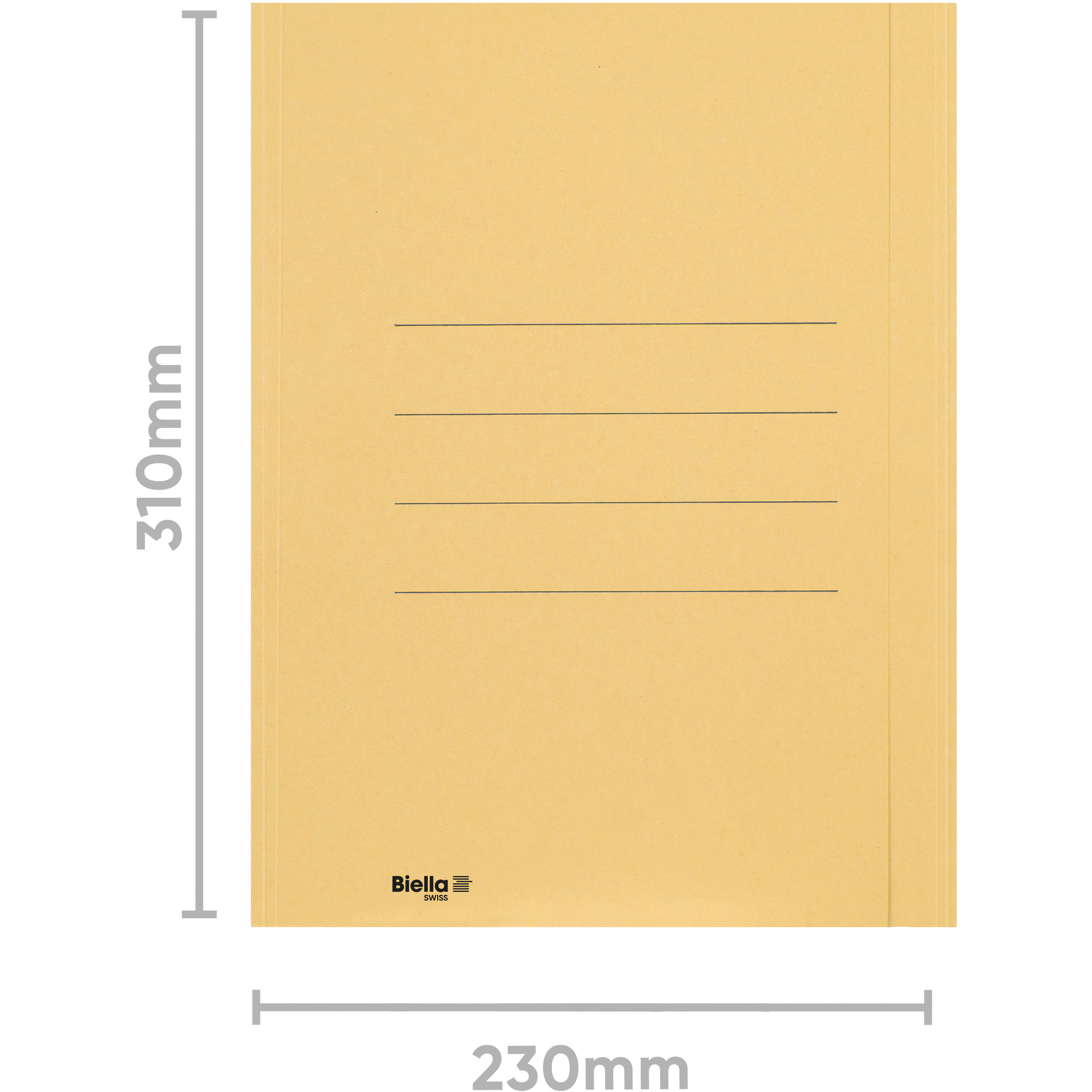 BIELLA Einlagemappe m. Klappe A4 25040120U gelb 240g/m2 50 Stück