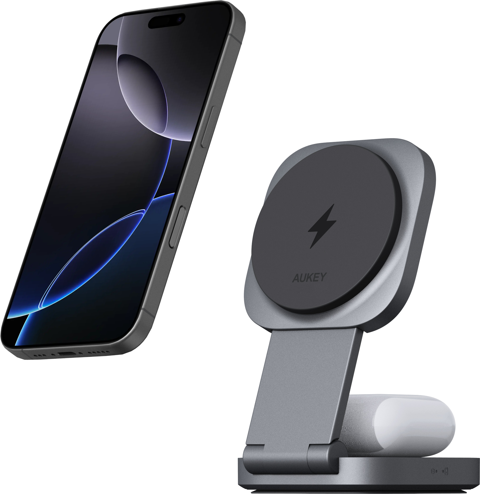 AUKEY MagFusion L 2-IN-1 LC-MC211 Qi2 Wireless Charger