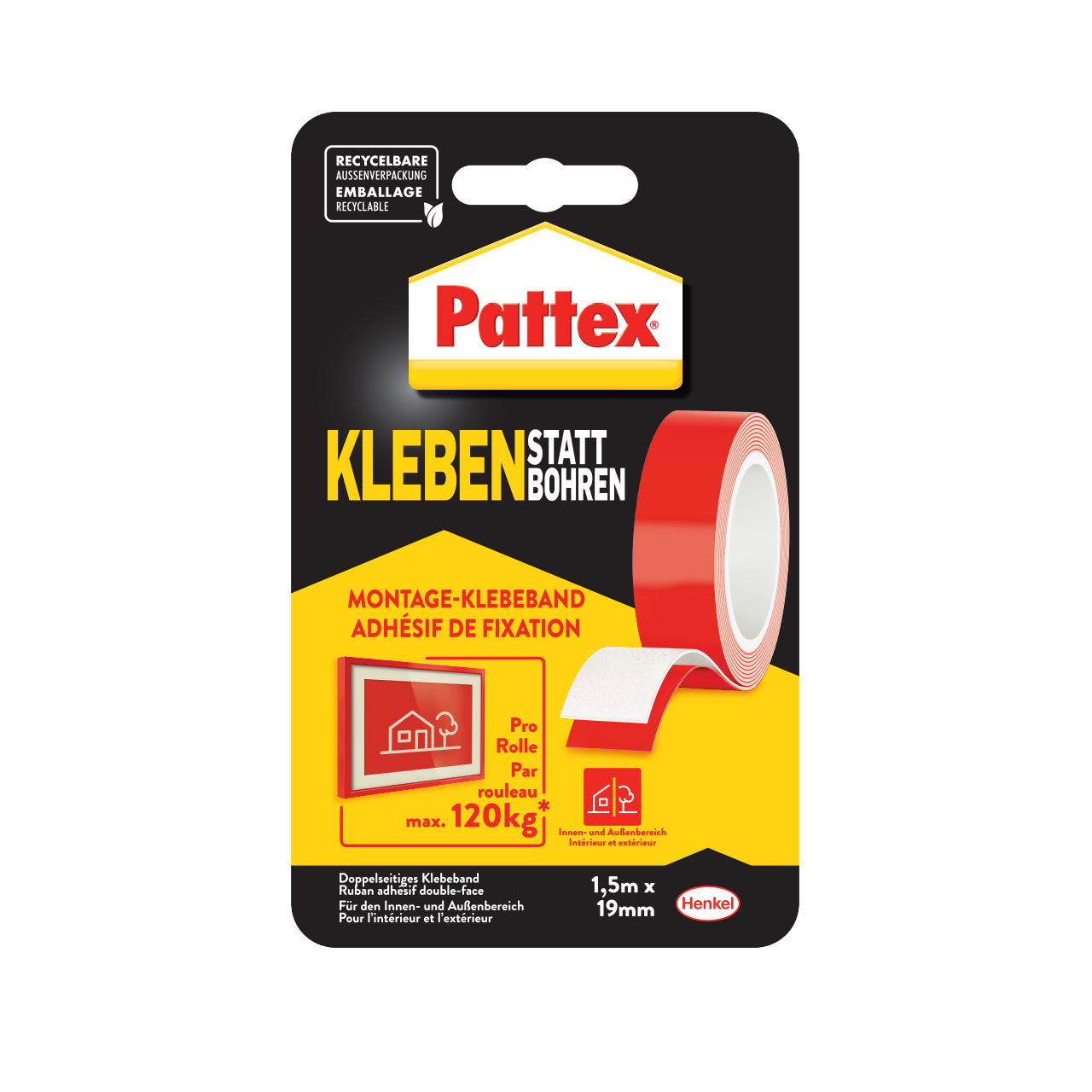 PATTEX Klebeband 1.5mx19mm PXMT2 doppelseitig