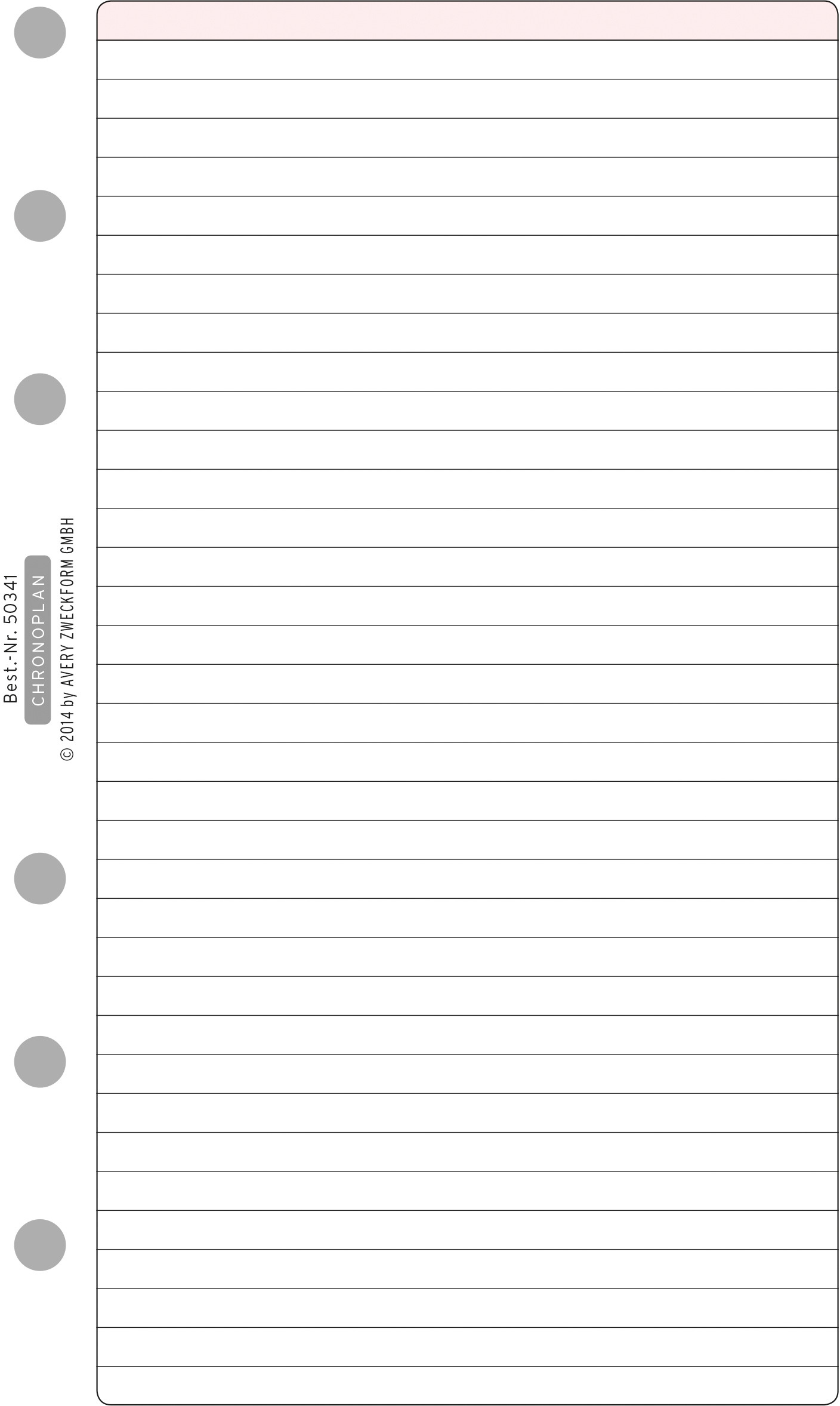 CHRONOPLAN Blatt liniert 50341Z.26 25 Blatt Midi