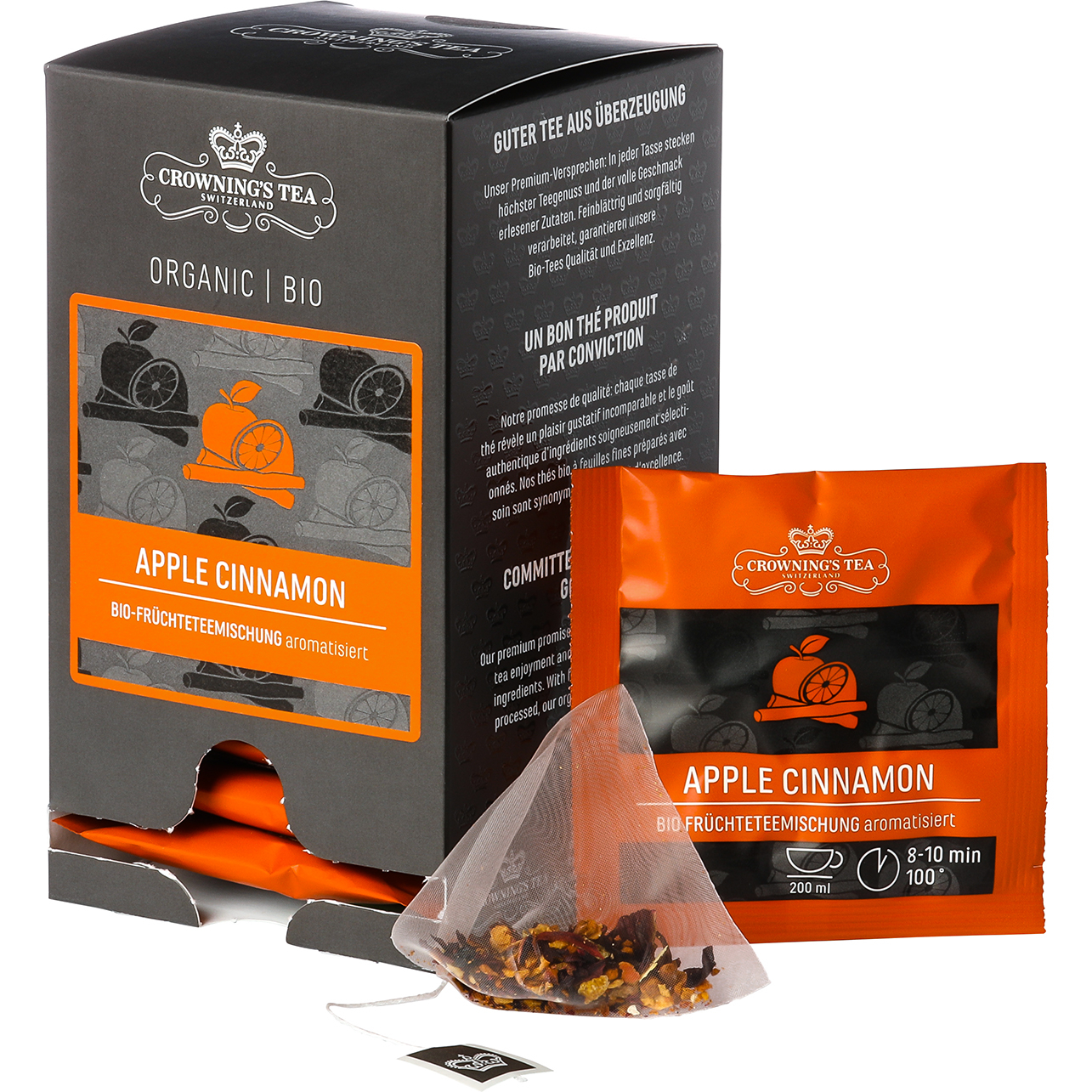 CROWNING'S Bio Apple Cinnamon 105542 Pyramide 2.5g, 15 Stk.