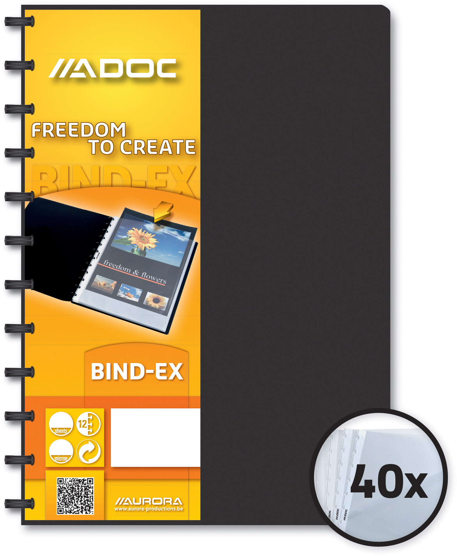 ADOC Sichtbuch Standard A4 5842.700 schwarz 40 Taschen