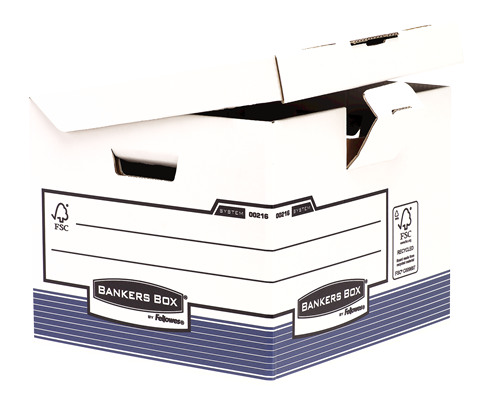 FELLOWES BankersBox Klappdeckel Cube 0021601 weiss/blau 35x28x35cm