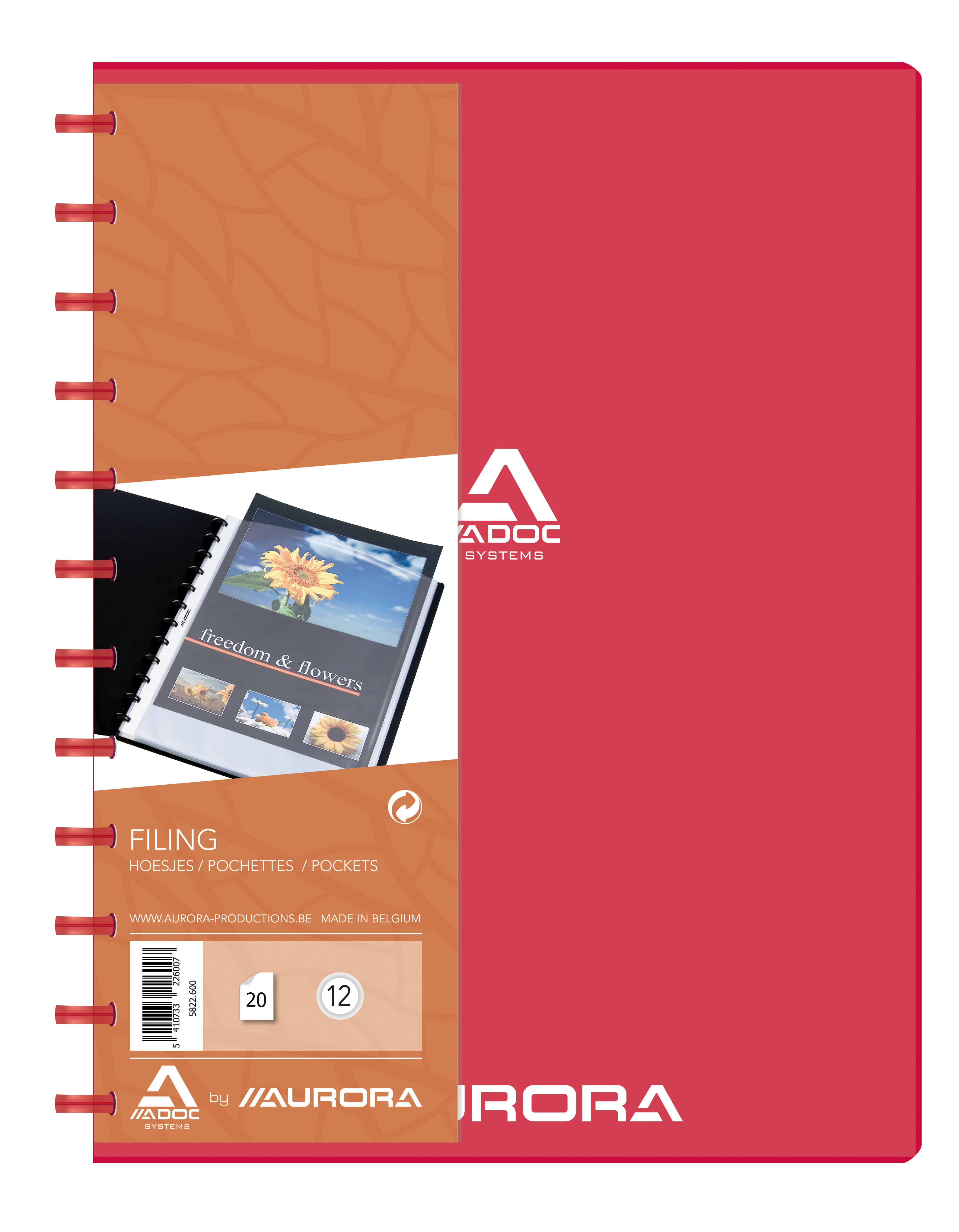 ADOC Sichtbuch Standard A4 5822.600 rot 20 Taschen
