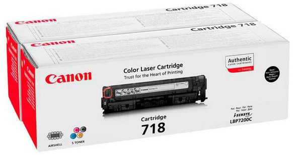 Canon Toner-Kartusche 2 x schwarz (2662B005, 2 x CL-718BK)