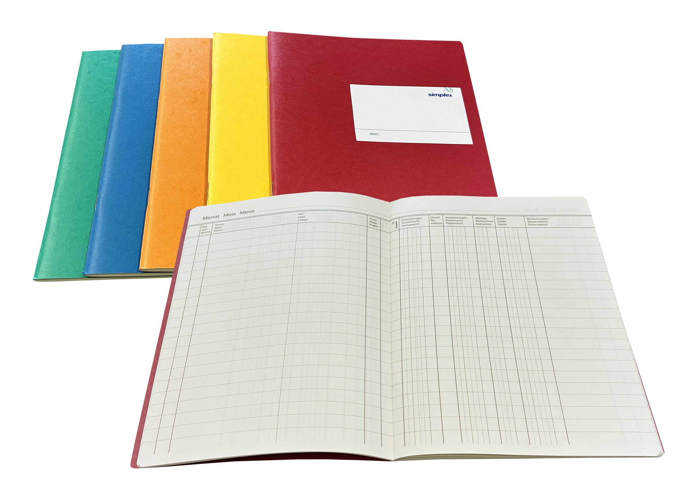 SIMPLEX Postcheckbuch D/F/I A5 18001 assortiert 32 Blatt