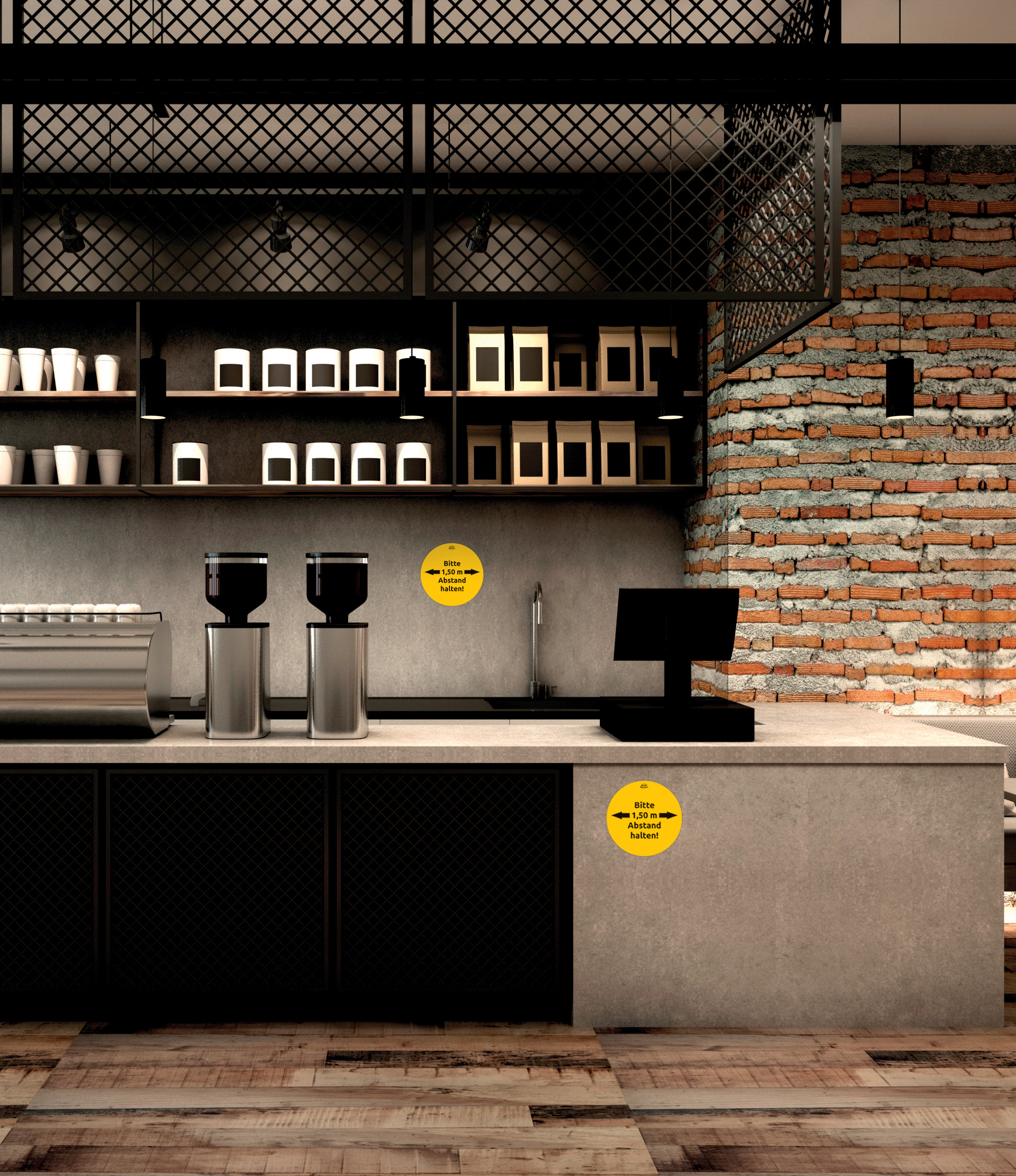 AVERY ZWECKFORM Hinweis-Aufkleber DE 20cm 49403 Abstand halten 12 Stück