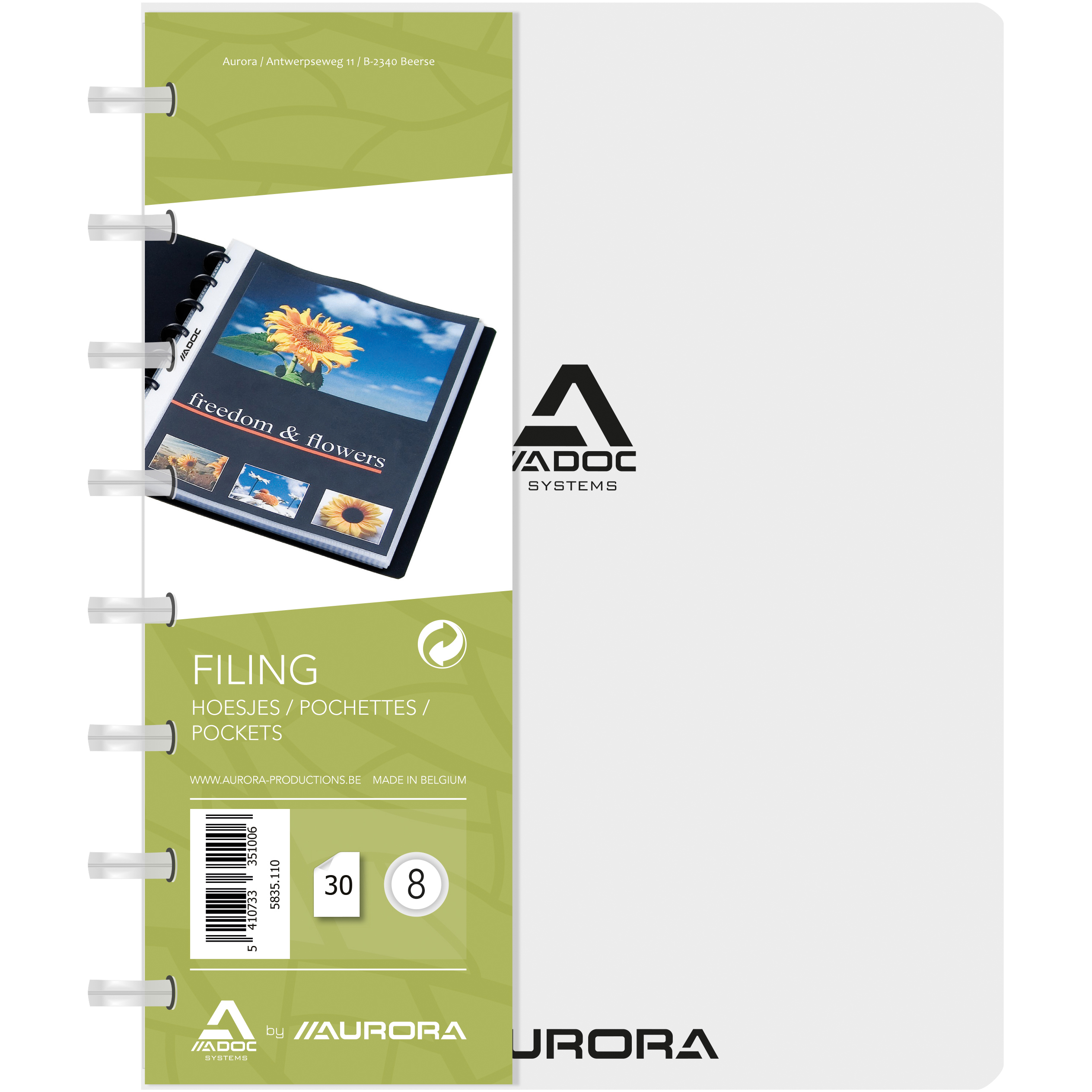 ADOC Sichtbuch Standard A5 5835.110 transparent 30 Taschen