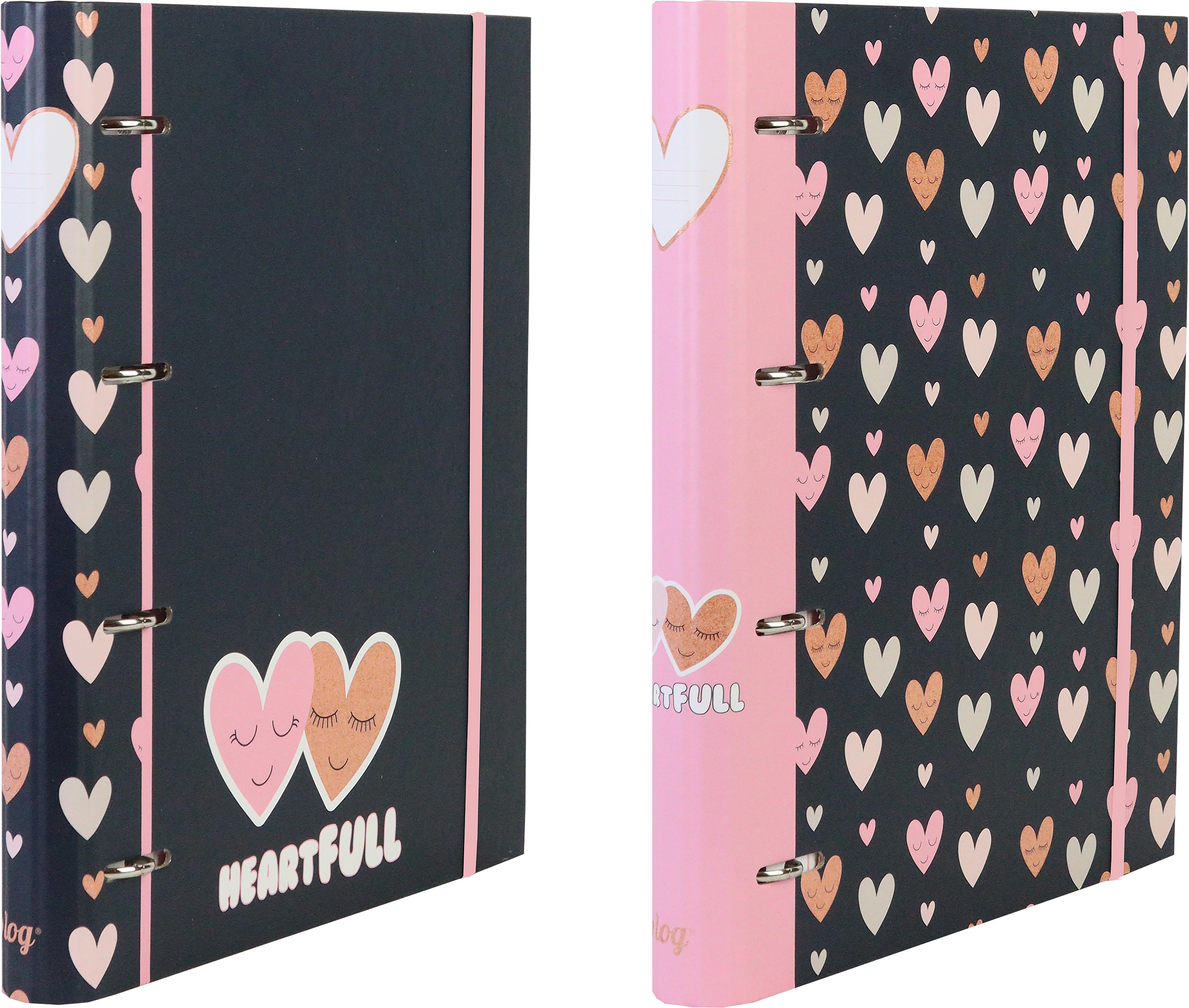 ANCOR Ringbuch A4 118223 B'LOG HEARTS, 4-rings, liniert