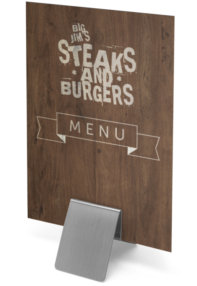 DEFLECTO Kartenhalter Stahl 50x50mm 794161 silber PMMA