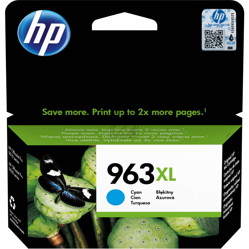 HP Tintenpatrone cyan HC (3JA27AE#BGX, 963XL)