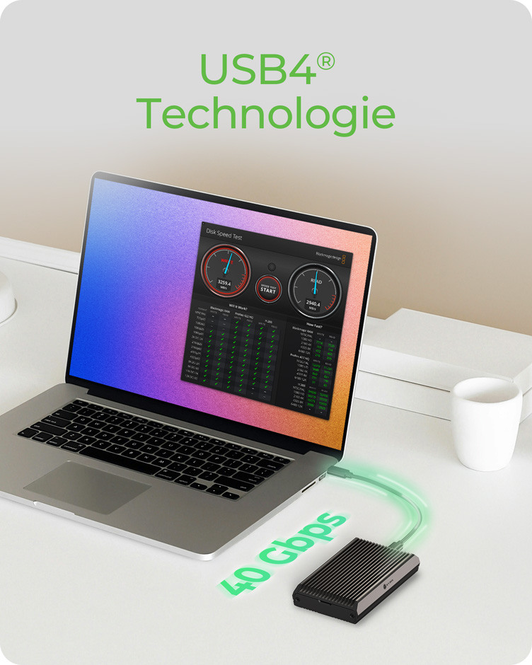 ICY BOX USB4 M.2 NVMe Gehäuse IB-1920M-C42 40 Gbit/s