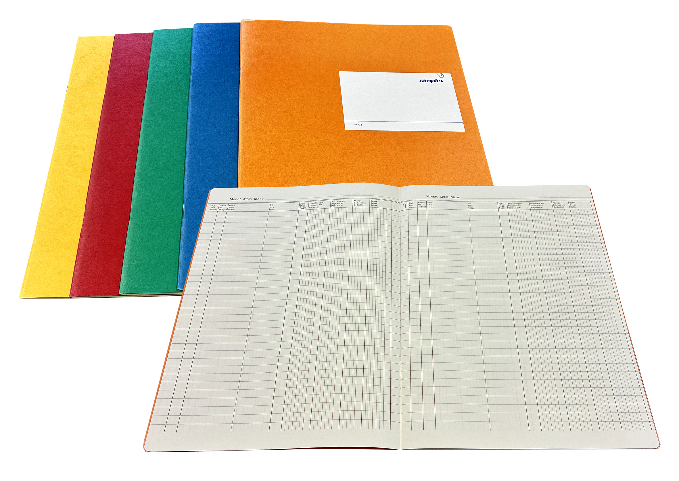 SIMPLEX Postcheckbuch D/F/I A4 18002 ass. 24 Blatt