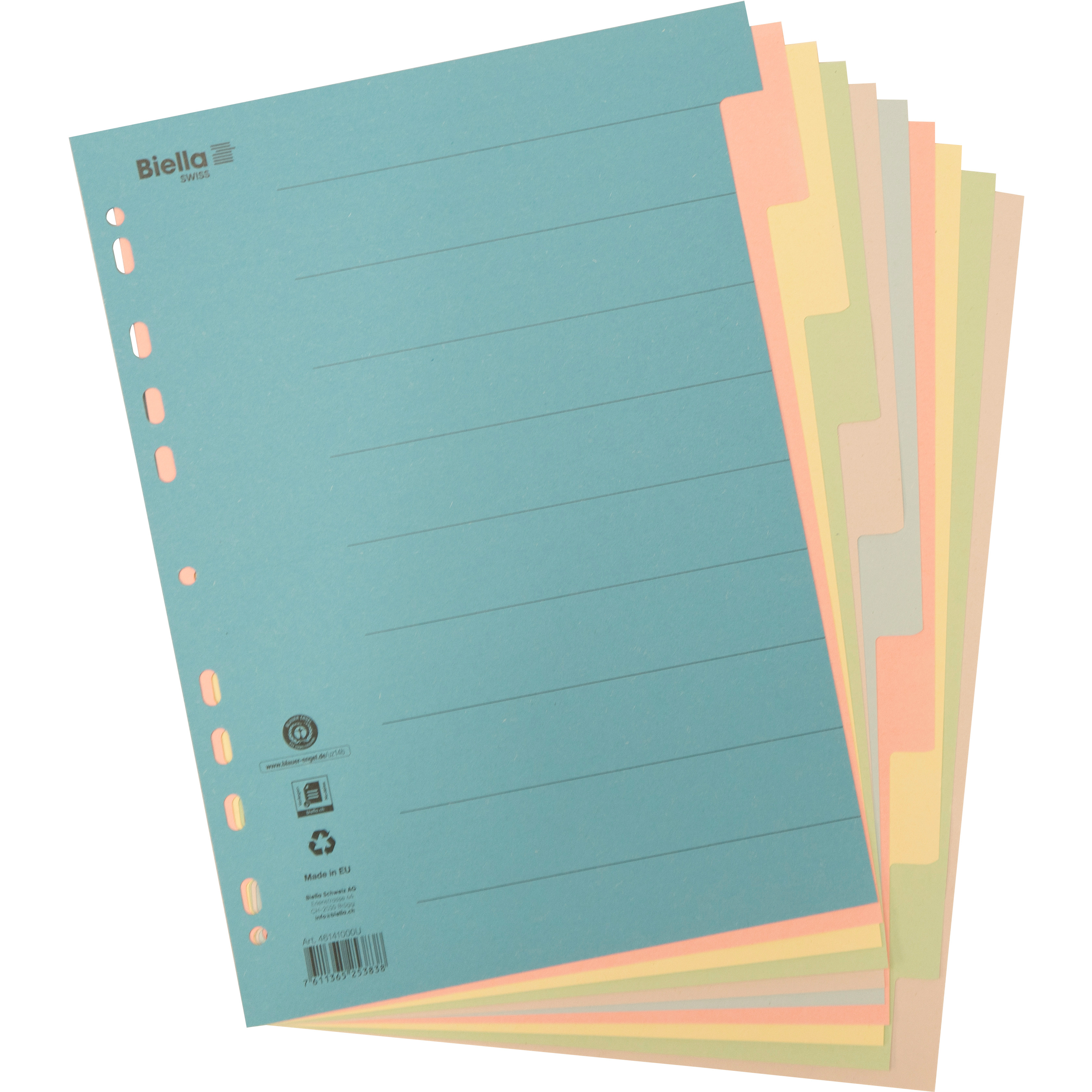 BIELLA Kartonregister A4 46141000U bunt 10-teilig