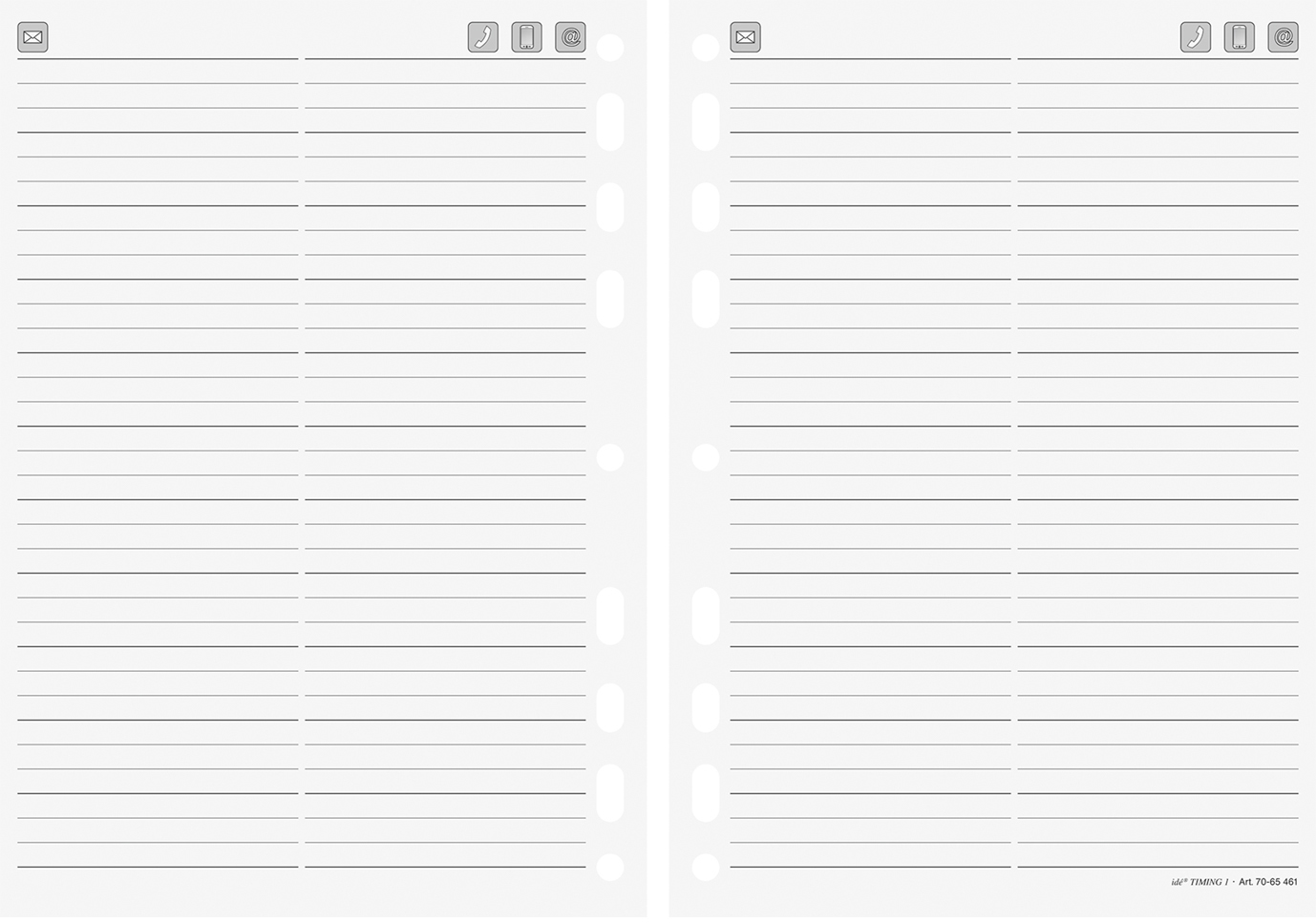 RIDOIDE Timing 1 Adressregister 7065461.26 32 Blatt 14.8x21cm